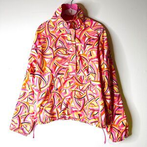 Coldwater Creek Jacket Women LP Pink Half Zip Windbreaker Barbie Athleisure NWOT